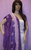 Purple Chiffon Tie Dye Dupatta Chunni Stole #362